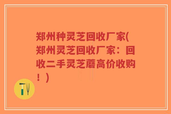 郑州种灵芝回收厂家(郑州灵芝回收厂家:回收二手灵芝蘑高价收购!)-第1张图片-超越 郑州种灵芝回收厂家(郑州灵芝回收厂家:回收二手灵芝蘑高价收购!)-第1张图片-超越