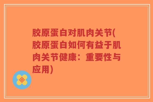 胶原蛋白对肌肉关节(胶原蛋白如何有益于肌肉关节健康:重要性与应用)-第1张图片-超越 胶原蛋白对肌肉关节(胶原蛋白如何有益于肌肉关节健康:重要性与应用)-第1张图片-超越