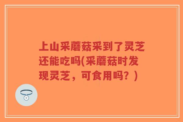 上山采蘑菇采到了灵芝还能吃吗(采蘑菇时发现灵芝,可食用吗?)-第1张图片-超越 上山采蘑菇采到了灵芝还能吃吗(采蘑菇时发现灵芝,可食用吗?)-第1张图片-超越