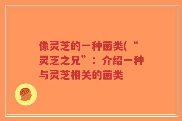 像灵芝的一种菌类(“灵芝之兄”：介绍一种与灵芝相关的菌类-第1张图片-超越