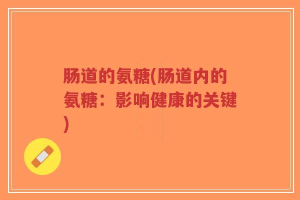 肠道的氨糖(肠道内的氨糖:影响健康的关键)-第1张图片-超越 肠道的氨糖(肠道内的氨糖:影响健康的关键)-第1张图片-超越