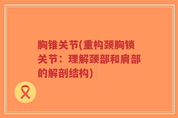 胸锥关节(重构颈胸锁关节:理解颈部和肩部的解剖结构)-第1张图片-超越 胸锥关节(重构颈胸锁关节:理解颈部和肩部的解剖结构)-第1张图片-超越