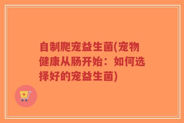 自制爬宠益生菌(宠物健康从肠开始:如何选择好的宠益生菌)-第1张图片-超越 自制爬宠益生菌(宠物健康从肠开始:如何选择好的宠益生菌)-第1张图片-超越