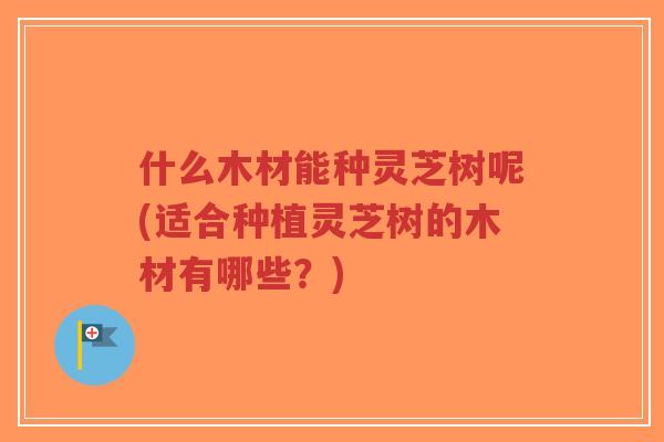 什么木材能种灵芝树呢(适合种植灵芝树的木材有哪些?)-第1张图片-超越 什么木材能种灵芝树呢(适合种植灵芝树的木材有哪些?)-第1张图片-超越