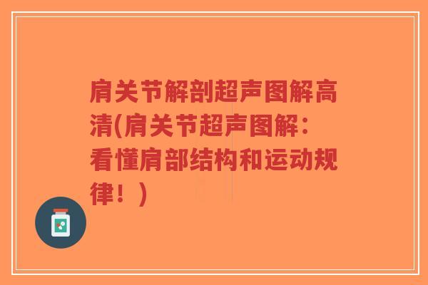 肩关节解剖超声图解高清(肩关节超声图解：看懂肩部结构和运动规律！)-第1张图片-超越