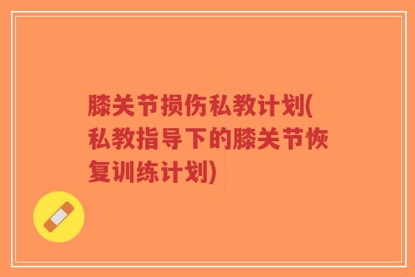 膝关节损伤私教计划(私教指导下的膝关节恢复训练计划)-第1张图片-超越 膝关节损伤私教计划(私教指导下的膝关节恢复训练计划)-第1张图片-超越