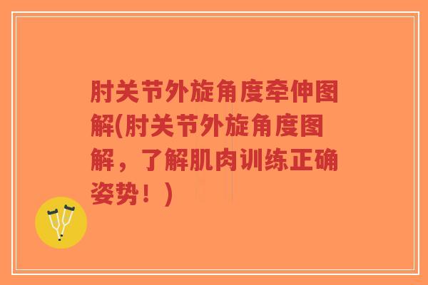 肘关节外旋角度牵伸图解(肘关节外旋角度图解,了解肌肉训练正确姿势!)-第1张图片-超越 肘关节外旋角度牵伸图解(肘关节外旋角度图解,了解肌肉训练正确姿势!)-第1张图片-超越