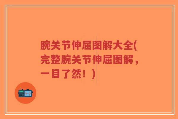 腕关节伸屈图解大全(完整腕关节伸屈图解,一目了然!)-第1张图片-超越 腕关节伸屈图解大全(完整腕关节伸屈图解,一目了然!)-第1张图片-超越