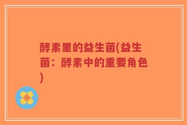 酵素里的益生菌(益生菌:酵素中的重要角色)-第1张图片-超越 酵素里的益生菌(益生菌:酵素中的重要角色)-第1张图片-超越