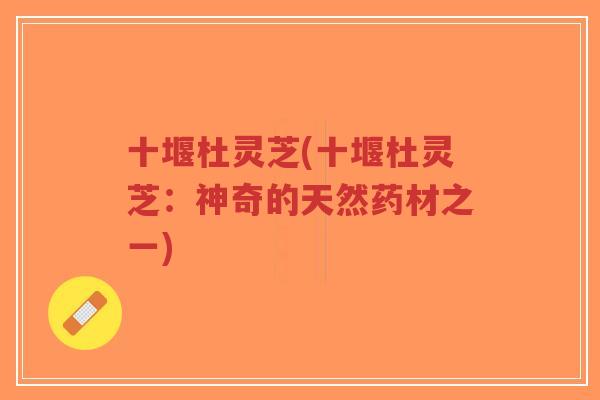 十堰杜灵芝(十堰杜灵芝:神奇的天然药材之一)-第1张图片-超越 十堰杜灵芝(十堰杜灵芝:神奇的天然药材之一)-第1张图片-超越