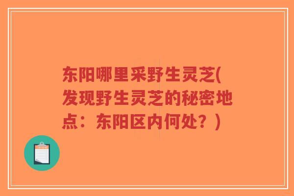 东阳哪里采野生灵芝(发现野生灵芝的秘密地点:东阳区内何处?)-第1张图片-超越 东阳哪里采野生灵芝(发现野生灵芝的秘密地点:东阳区内何处?)-第1张图片-超越