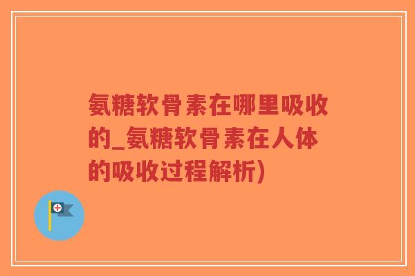 氨糖软骨素在哪里吸收的_氨糖软骨素在人体的吸收过程解析)-第1张图片-超越 氨糖软骨素在哪里吸收的_氨糖软骨素在人体的吸收过程解析)-第1张图片-超越