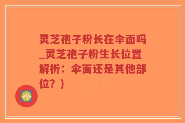 灵芝孢子粉长在伞面吗_灵芝孢子粉生长位置解析：伞面还是其他部位？)-第1张图片-超越