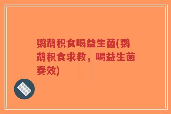 鹦鹉积食喝益生菌(鹦鹉积食求救,喝益生菌奏效)-第1张图片-超越 鹦鹉积食喝益生菌(鹦鹉积食求救,喝益生菌奏效)-第1张图片-超越