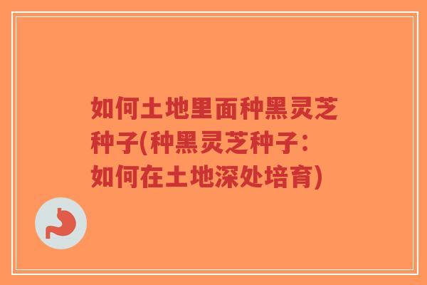 如何土地里面种黑灵芝种子(种黑灵芝种子:如何在土地深处培育)-第1张图片-超越 如何土地里面种黑灵芝种子(种黑灵芝种子:如何在土地深处培育)-第1张图片-超越
