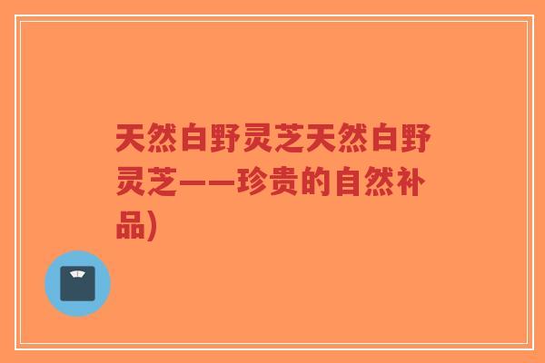 天然白野灵芝天然白野灵芝——珍贵的自然补品)-第1张图片-超越