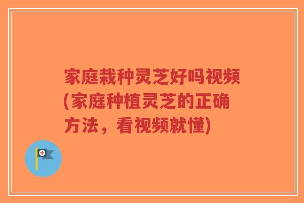 家庭栽种灵芝好吗视频(家庭种植灵芝的正确方法,看视频就懂)-第1张图片-超越 家庭栽种灵芝好吗视频(家庭种植灵芝的正确方法,看视频就懂)-第1张图片-超越