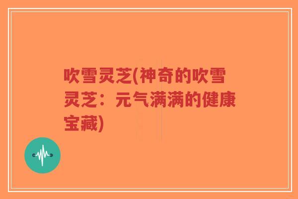 吹雪灵芝(神奇的吹雪灵芝：元气满满的健康宝藏)-第1张图片-超越