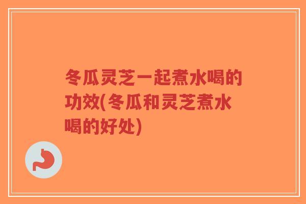 冬瓜灵芝一起煮水喝的功效(冬瓜和灵芝煮水喝的好处)-第1张图片-超越 冬瓜灵芝一起煮水喝的功效(冬瓜和灵芝煮水喝的好处)-第1张图片-超越