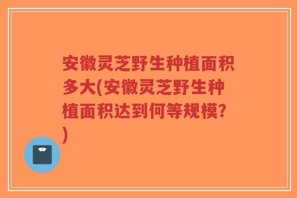 安徽灵芝野生种植面积多大(安徽灵芝野生种植面积达到何等规模？)-第1张图片-超越