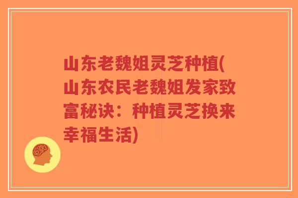 山东老魏姐灵芝种植(山东农民老魏姐发家致富秘诀:种植灵芝换来幸福生活)-第1张图片-超越 山东老魏姐灵芝种植(山东农民老魏姐发家致富秘诀:种植灵芝换来幸福生活)-第1张图片-超越