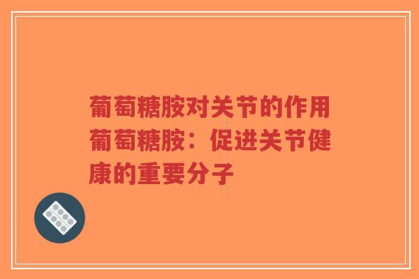 葡萄糖胺对关节的作用葡萄糖胺：促进关节健康的重要分子-第1张图片-超越