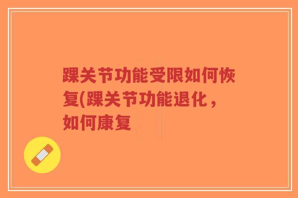 踝关节功能受限如何恢复(踝关节功能退化,如何康复-第1张图片-超越 踝关节功能受限如何恢复(踝关节功能退化,如何康复-第1张图片-超越