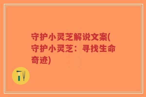 守护小灵芝解说文案(守护小灵芝:寻找生命奇迹)-第1张图片-超越 守护小灵芝解说文案(守护小灵芝:寻找生命奇迹)-第1张图片-超越
