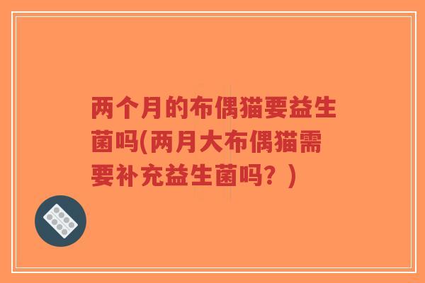 两个月的布偶猫要益生菌吗(两月大布偶猫需要补充益生菌吗?)-第1张图片-超越 两个月的布偶猫要益生菌吗(两月大布偶猫需要补充益生菌吗?)-第1张图片-超越