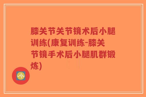 膝关节关节镜术后小腿训练(康复训练-膝关节镜手术后小腿肌群锻炼)-第1张图片-超越 膝关节关节镜术后小腿训练(康复训练-膝关节镜手术后小腿肌群锻炼)-第1张图片-超越