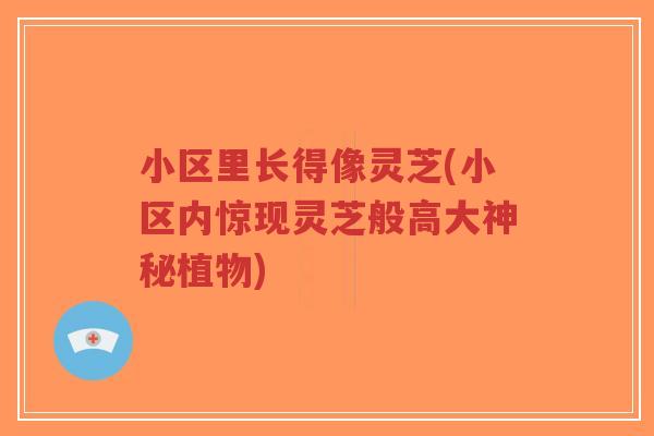 小区里长得像灵芝(小区内惊现灵芝般高大神秘植物)-第1张图片-超越 小区里长得像灵芝(小区内惊现灵芝般高大神秘植物)-第1张图片-超越