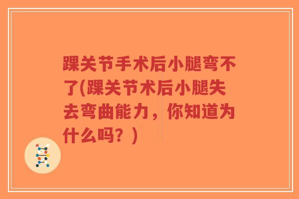 踝关节手术后小腿弯不了(踝关节术后小腿失去弯曲能力,你知道为什么吗?)-第1张图片-超越 踝关节手术后小腿弯不了(踝关节术后小腿失去弯曲能力,你知道为什么吗?)-第1张图片-超越