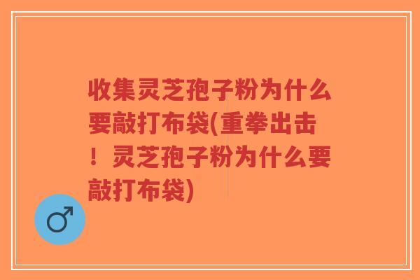收集灵芝孢子粉为什么要敲打布袋(重拳出击！灵芝孢子粉为什么要敲打布袋)-第1张图片-超越