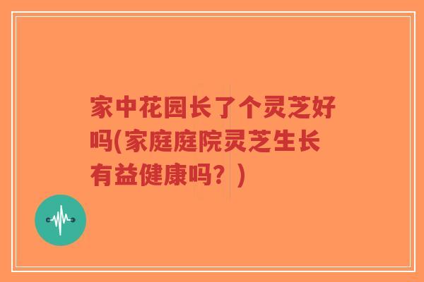 家中花园长了个灵芝好吗(家庭庭院灵芝生长有益健康吗?)-第1张图片-超越 家中花园长了个灵芝好吗(家庭庭院灵芝生长有益健康吗?)-第1张图片-超越