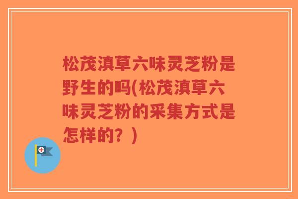 松茂滇草六味灵芝粉是野生的吗(松茂滇草六味灵芝粉的采集方式是怎样的?)-第1张图片-超越 松茂滇草六味灵芝粉是野生的吗(松茂滇草六味灵芝粉的采集方式是怎样的?)-第1张图片-超越