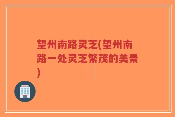 望州南路灵芝(望州南路一处灵芝繁茂的美景)-第1张图片-超越 望州南路灵芝(望州南路一处灵芝繁茂的美景)-第1张图片-超越