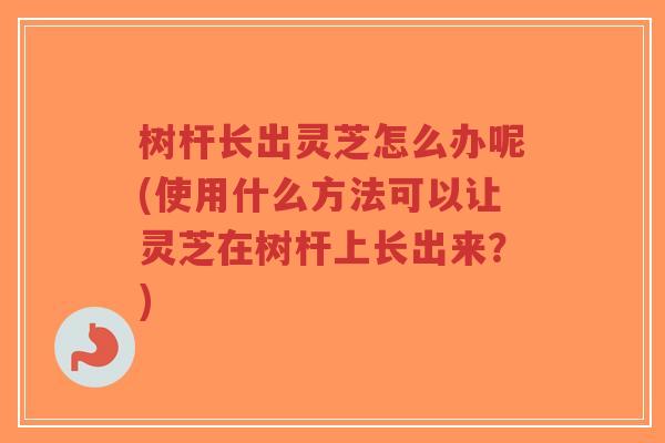 树杆长出灵芝怎么办呢(使用什么方法可以让灵芝在树杆上长出来?)-第1张图片-超越 树杆长出灵芝怎么办呢(使用什么方法可以让灵芝在树杆上长出来?)-第1张图片-超越