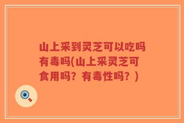 山上采到灵芝可以吃吗有毒吗(山上采灵芝可食用吗？有毒性吗？)-第1张图片-超越