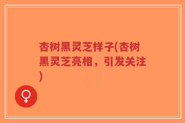杏树黑灵芝样子(杏树黑灵芝亮相，引发关注)-第1张图片-超越