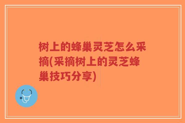 树上的蜂巢灵芝怎么采摘(采摘树上的灵芝蜂巢技巧分享)-第1张图片-超越