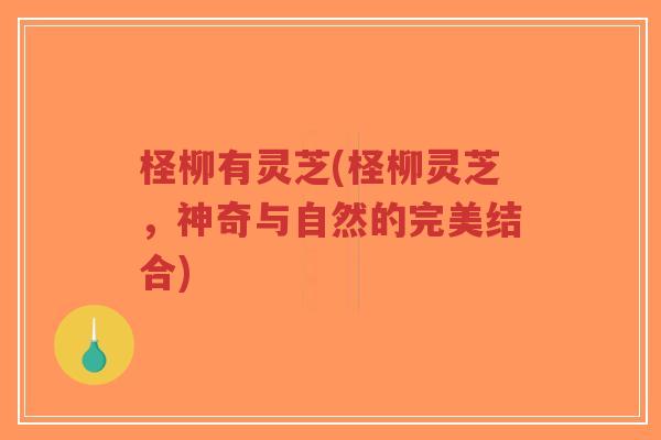 柽柳有灵芝(柽柳灵芝,神奇与自然的完美结合)-第1张图片-超越 柽柳有灵芝(柽柳灵芝,神奇与自然的完美结合)-第1张图片-超越