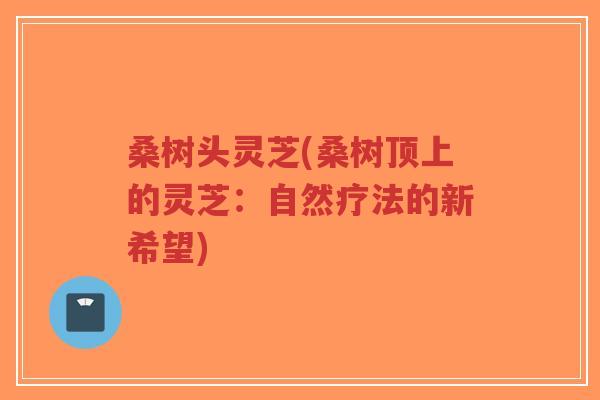 桑树头灵芝(桑树顶上的灵芝:自然疗法的新希望)-第1张图片-超越 桑树头灵芝(桑树顶上的灵芝:自然疗法的新希望)-第1张图片-超越