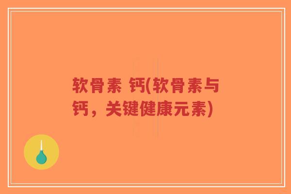 软骨素 钙(软骨素与钙,关键健康元素)-第1张图片-超越 软骨素 钙(软骨素与钙,关键健康元素)-第1张图片-超越