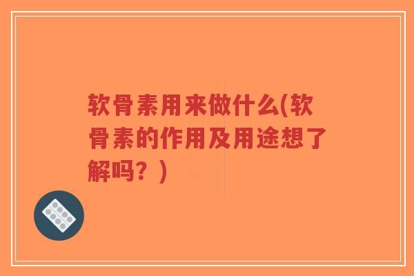 软骨素用来做什么(软骨素的作用及用途想了解吗?)-第1张图片-超越 软骨素用来做什么(软骨素的作用及用途想了解吗?)-第1张图片-超越