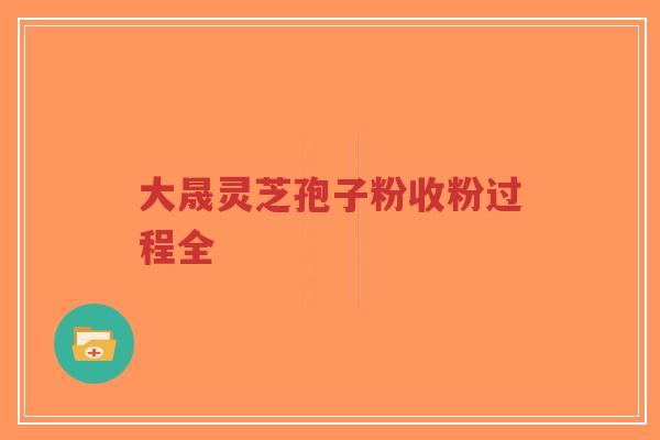 大晟灵芝孢子粉收粉过程全-第1张图片-超越 大晟灵芝孢子粉收粉过程全-第1张图片-超越