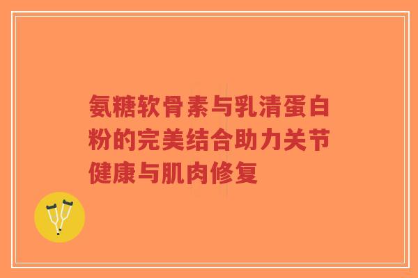 氨糖软骨素与乳清蛋白粉的完美结合助力关节健康与肌肉修复-第1张图片-超越 氨糖软骨素与乳清蛋白粉的完美结合助力关节健康与肌肉修复-第1张图片-超越