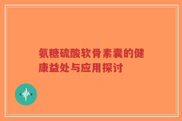 氨糖硫酸软骨素囊的健康益处与应用探讨-第1张图片-超越 氨糖硫酸软骨素囊的健康益处与应用探讨-第1张图片-超越