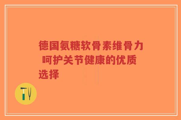 德国氨糖软骨素维骨力 呵护关节健康的优质选择-第1张图片-超越 德国氨糖软骨素维骨力 呵护关节健康的优质选择-第1张图片-超越