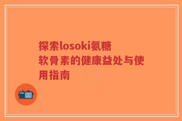探索losoki氨糖软骨素的健康益处与使用指南-第1张图片-超越 探索losoki氨糖软骨素的健康益处与使用指南-第1张图片-超越