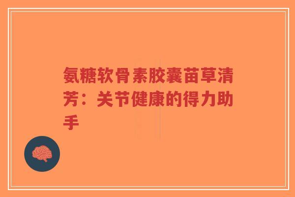 氨糖软骨素胶囊苗草清芳：关节健康的得力助手-第1张图片-超越